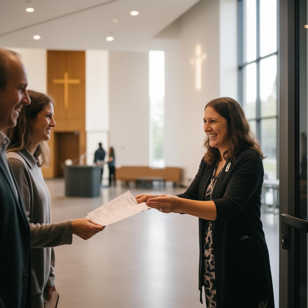 Greeter welcoming guests at the door